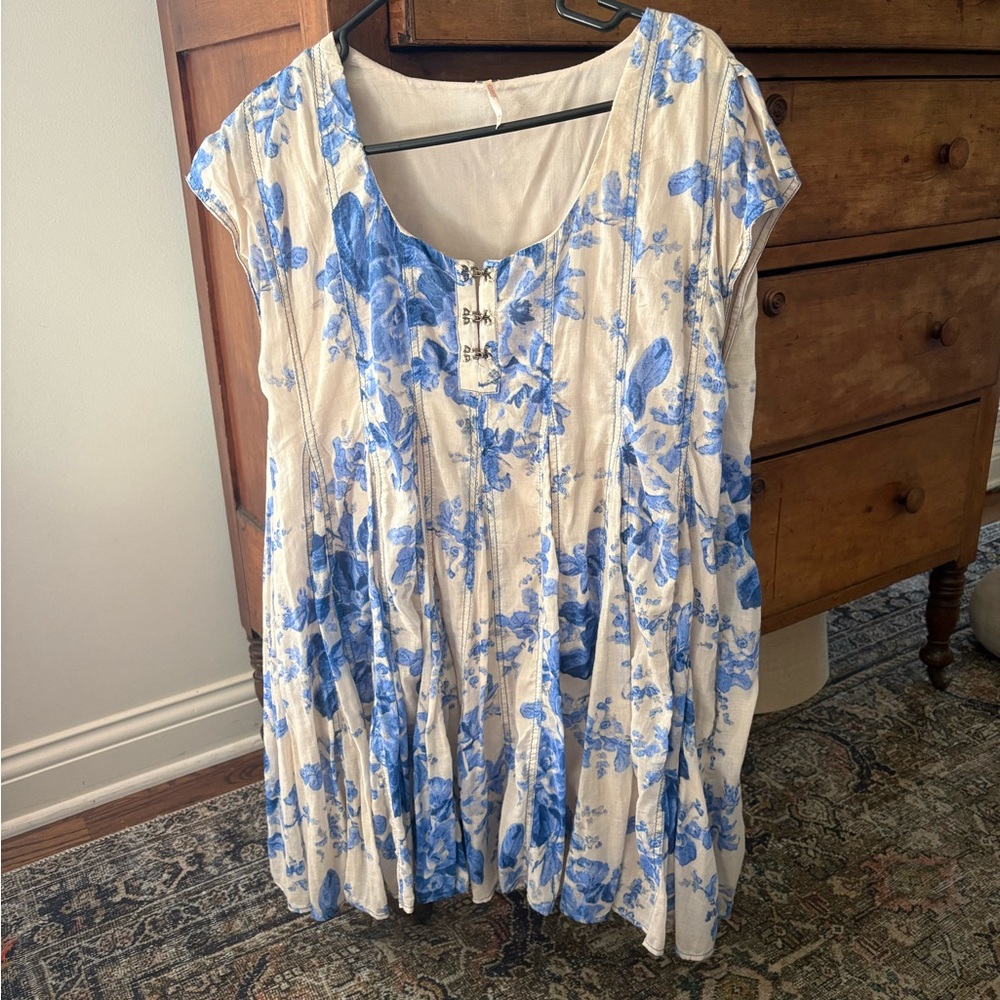 Free People Blue and White Floral Dress